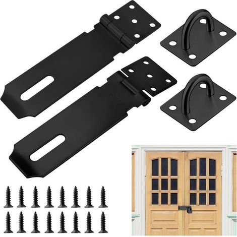 2 Stück Vorhängeschlossriegel, 5 Zoll Türriegel, Edelstahl-türriegel, Außentürriegel, Vorhängeschlossriegel Mit Schrauben Für Schrank