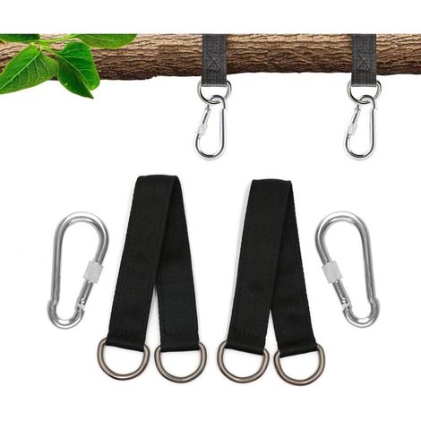 Cyslmuk – 150 Cm Aufhängegurt Für Baumschaukeln – Hochfestes Nylon – 2 Stahlkarabiner – Tragkraft Bis Zu 200 Kg