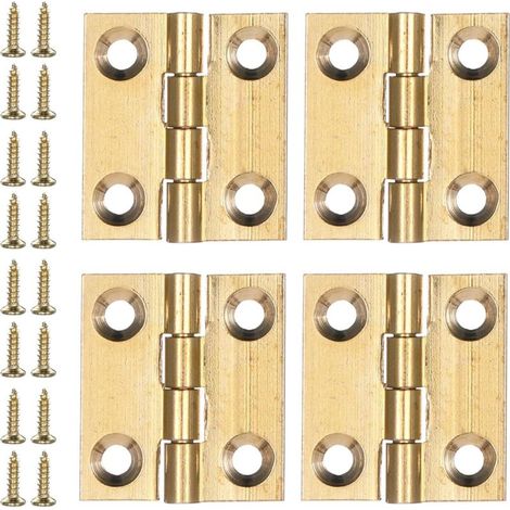 4 Kleine Scharniere, 25 × 22 Mm, Messingqualität, Mini-klappscharniere, Goldfarben, Schrankscharnier Mit Schrauben Für Schmuck, Holzbox