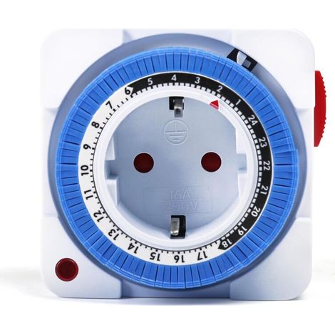 Programmierbarer Steckertimer, 24 Stunden, 96 Segmente, 16 A, 230 V Wechselstrom, Mit Kontrollleuchte