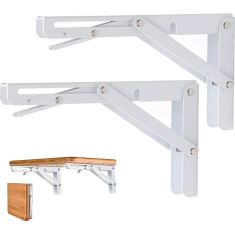 Zolginah 2er-set Regalträger 300 Mm, Klappbare Konsolenhalterung, Wandmontage, Edelstahl, Tragkraft 60 Kg, Weiß