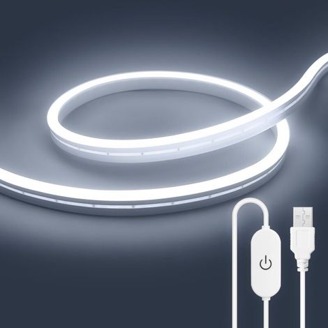 2 Meter Langer, Kaltweißer Led-streifen (3000 K), 5 V, Usb-betrieben, Wasserdicht (ip67) Und Dimmbar, Für Küche, Schrank, Spiegel Und Inneneinrichtung