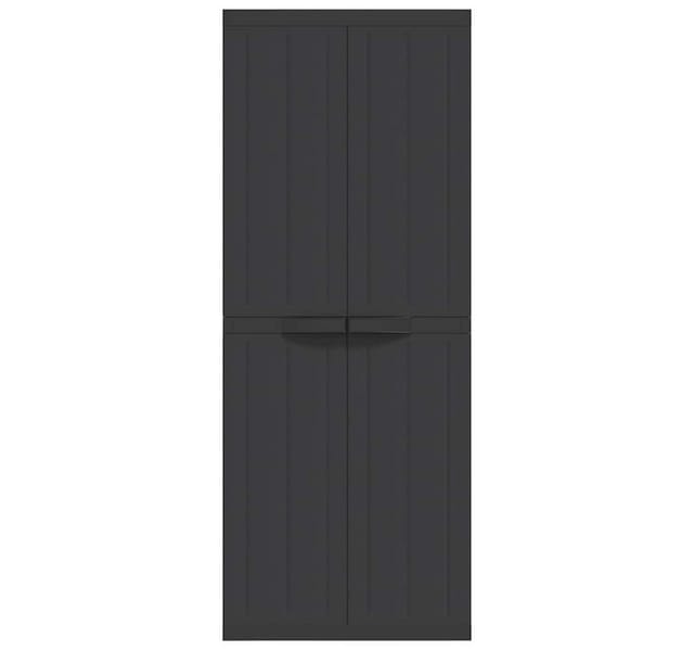 Gartenschrank Schwarz 65x37x165 cm PP vidaXL