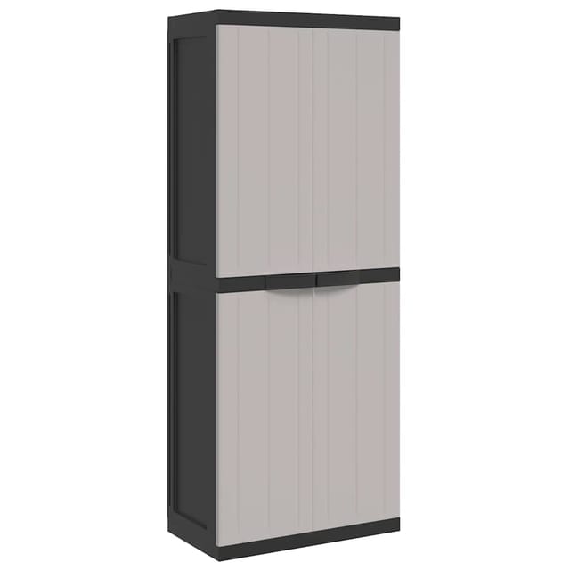 Gartenschrank Grau und Schwarz 65x37x165 cm pp Vidaxl 24455