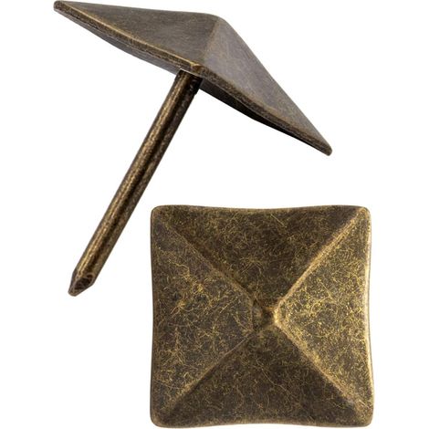 – Set Mit 30 Ziernägeln Aus Gealtertem Bronzemessing, 14 X 14 Mm – Für Holz Und Stoff – Restaurierung Antiker Möbel – Ästhetische Veredelung