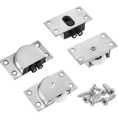 Set Mit 2 Schiebemöbelrollen - Für Schränke, Fenster, Schiebetüren - Hardware-zubehör (einzelnes Nylonrad)