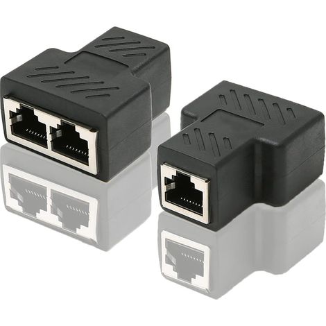 – Rj45 Cat6 1 Auf 2 Splitter – 2 Buchsen – Netzwerkverlängerung Für Gleichzeitige Verbindung – Kompatibel Mit Allen Rj45-geräten