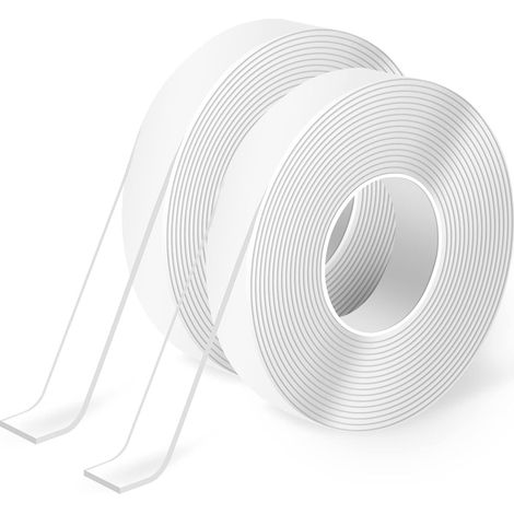 2 Rollen, 3 M, Hochleistungs-nano-doppelseitiges Klebeband – Vielseitig Einsetzbar – Für Teppiche, Pvc, Geschenke, Klebegegenstände, Bilderrahmen, Rückstandsfrei, Abnehmbar, Wiederverwendbar, Waschbar