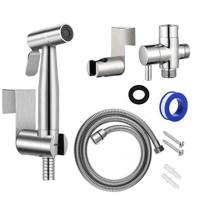Linghhang - Handgehaltener Bidet-Toilettenhahn, Heißwasser-Bidet-Sprüher, Bidet-Aufsätze, Toiletten-Duschaufsatz aus Edelstahl für Waschbecken oder