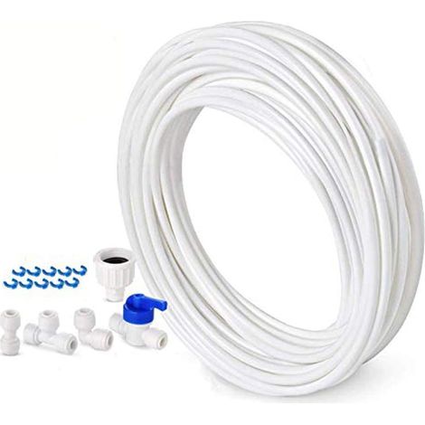 – 10 M Wasserzulaufschlauch – Anschlussset Für Doppeltür-kühlschrank – 6,3 Mm Ldpe – Werkzeuglose Montage
