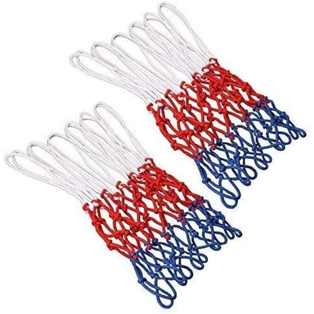 [NEUWERTIG] 2 Stück professionelles Basketballnetz, Basketball-Ersatznetz, Basketballkorbnetz, Basketballkorb, 3 Farben, Outdoor-Basketballkorbnetz
