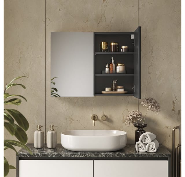 Badspiegelschrank Lavia, Anthrazit, 80 X 60.2 Cm, Vicco