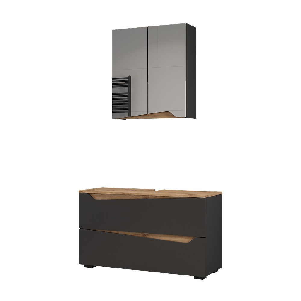 Badmöbel-set Marelle, Anthrazit/artisan-eiche, 2 Teile, Vicco