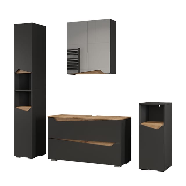 Badmöbel-set Marelle, Anthrazit/artisan-eiche, 4 Teile, Vicco
