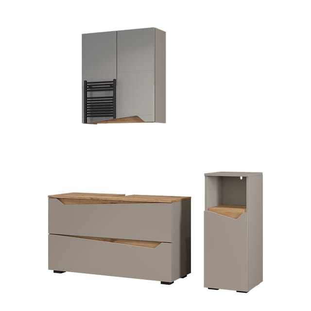 Badmöbel-set Marelle, Greige/artisan-eiche, 3 Teile, Vicco