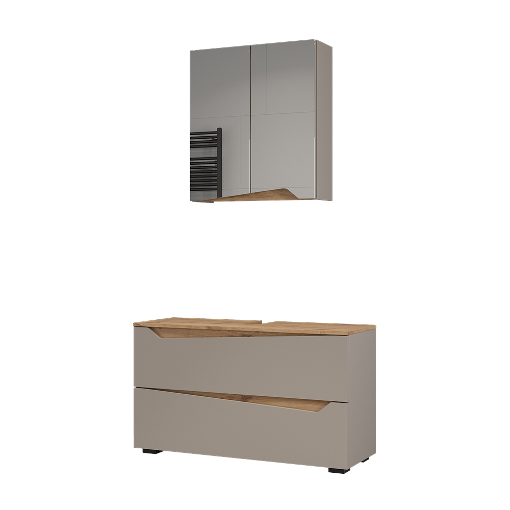 Badmöbel-set Marelle, Greige/artisan-eiche, 2 Teile, Vicco