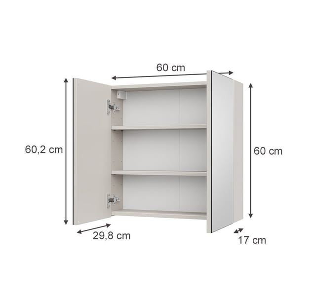 Badspiegelschrank Lavia, Cashmere, 60 X 60.2 Cm, Vicco