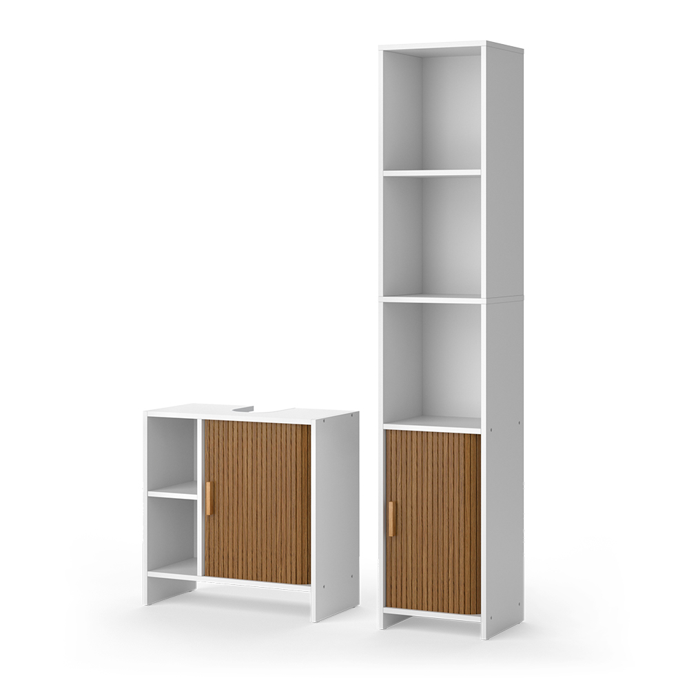 Badmöbel-set Norea, Eiche/weiß, 2-teiliges Set, Vicco