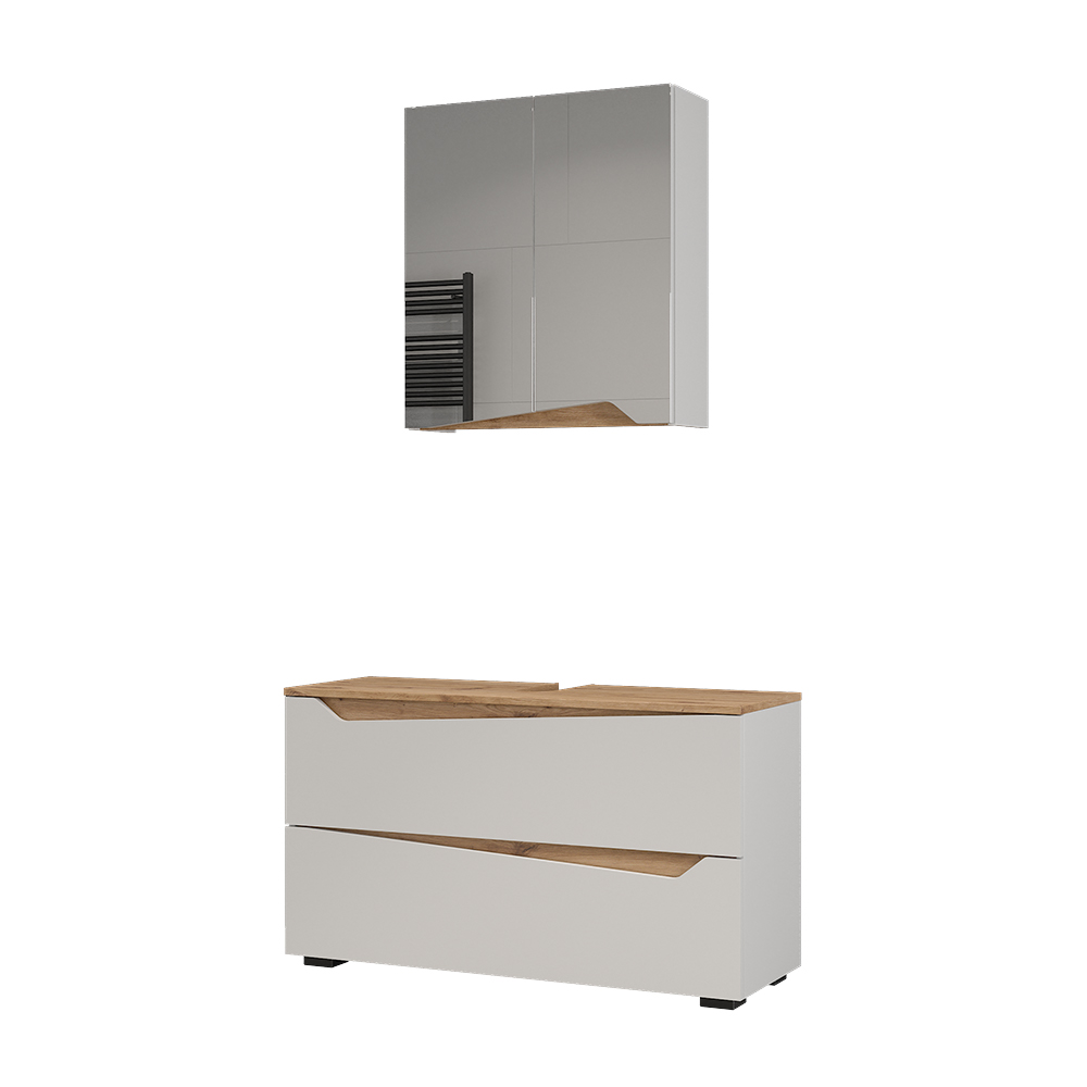 Badmöbel-set Marelle, Weiß/artisan-eiche, 2 Teile, Vicco