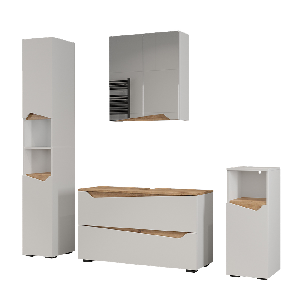 Badmöbel-set Marelle, Weiß/artisan-eiche, 4 Teile, Vicco