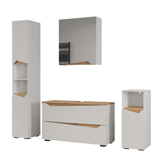 Badmöbel-set Marelle, Weiß/artisan-eiche, 4 Teile, Vicco
