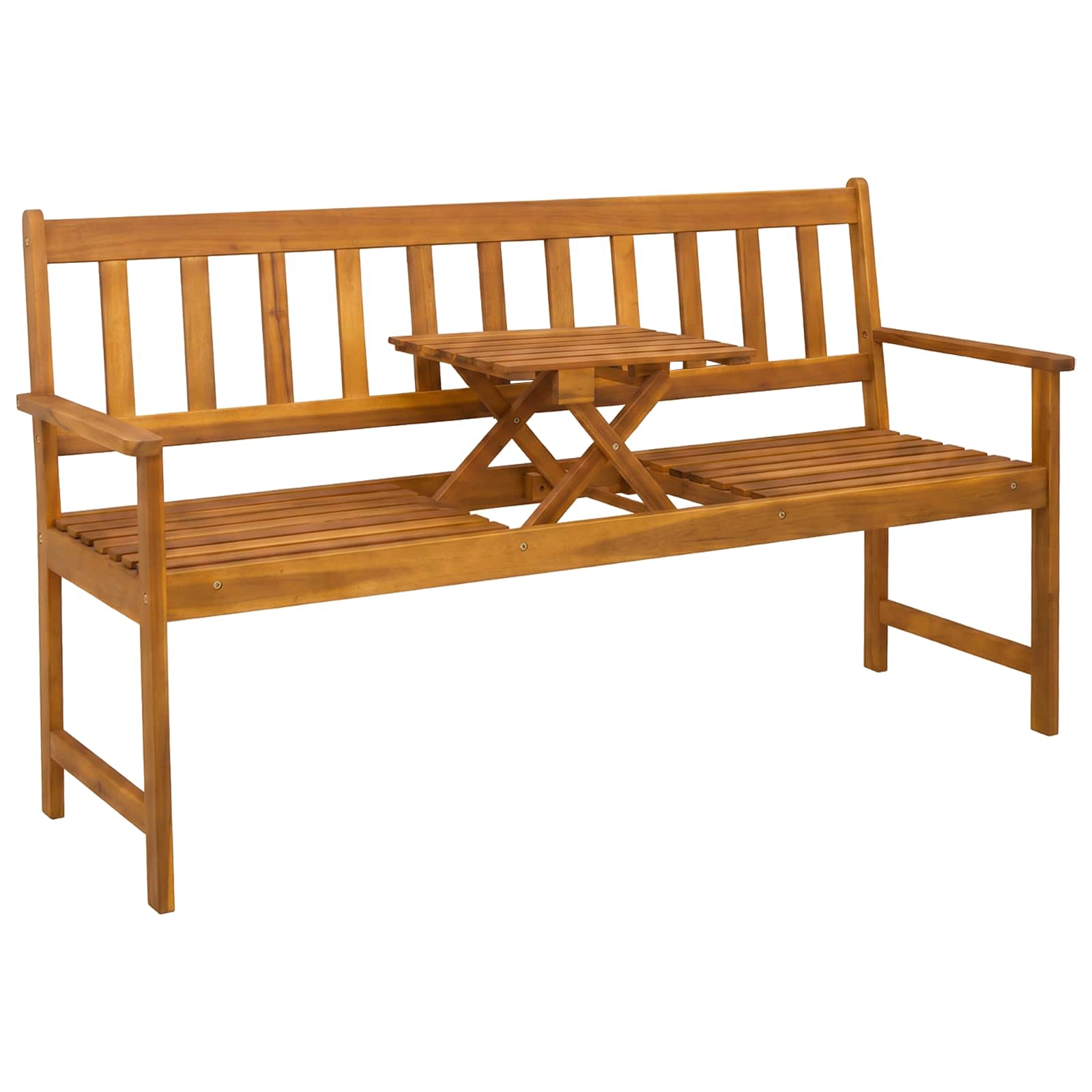 Gartenbank 158 X 55 X 89 Cm Massivholz Akazie Natur Rechteckig Vidaxl