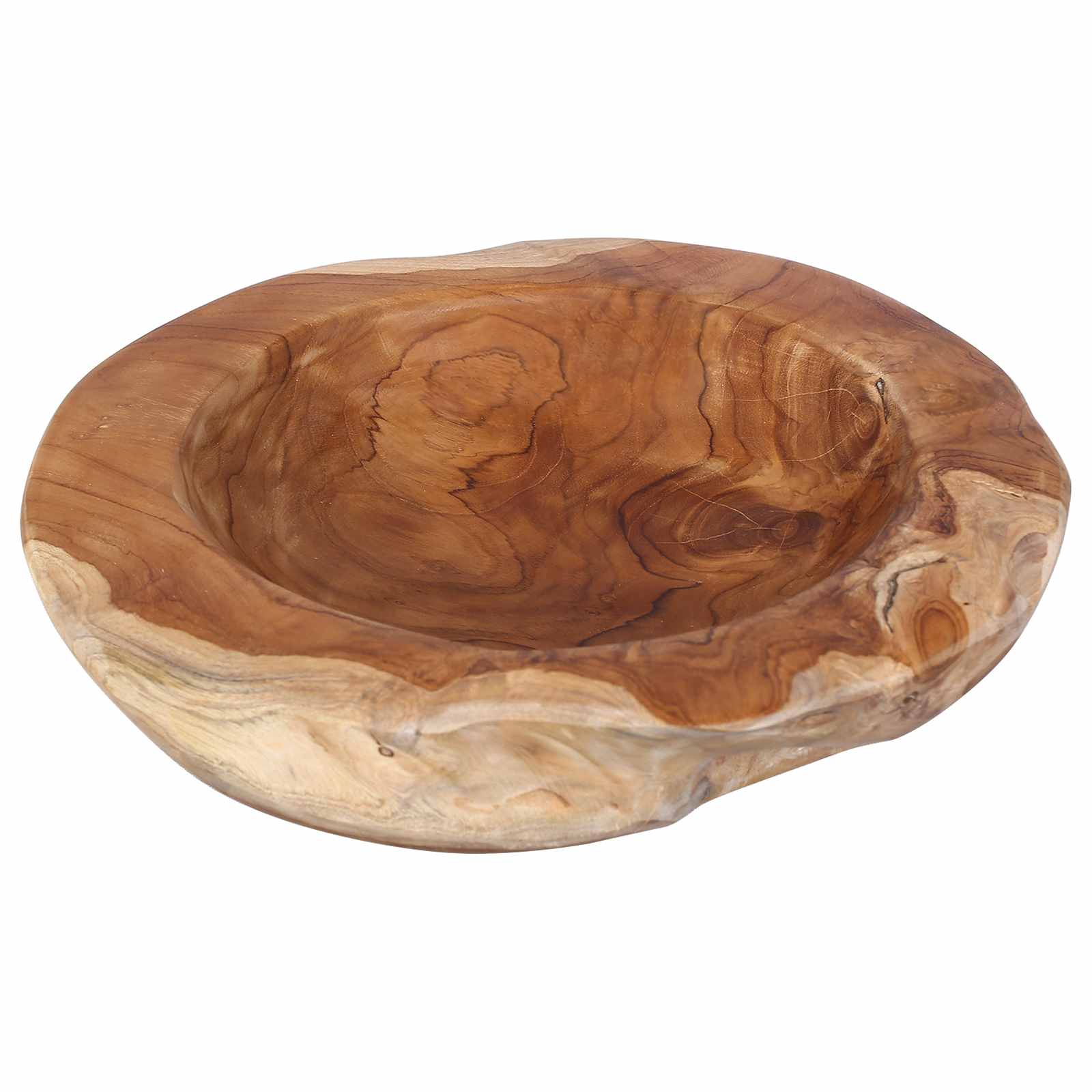 Obstschale Jepara Ø 30 Cm Massivholz Teak Rund Teakbraun Vidaxl