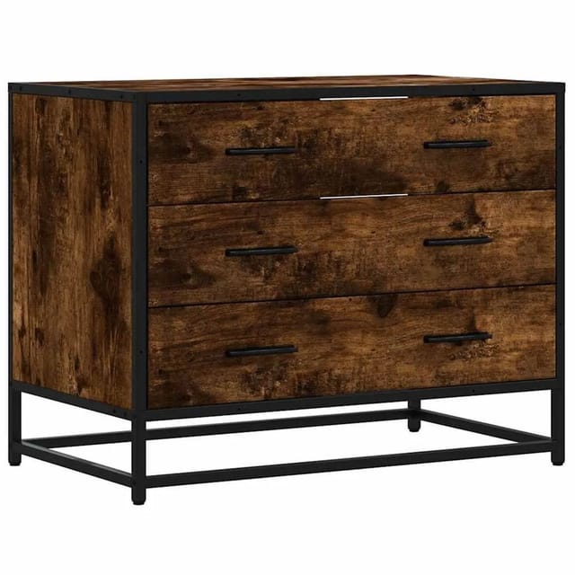 Schubladenschrank Räuchereiche 70x41x56 cm Holzwerkstoff - Vidaxl