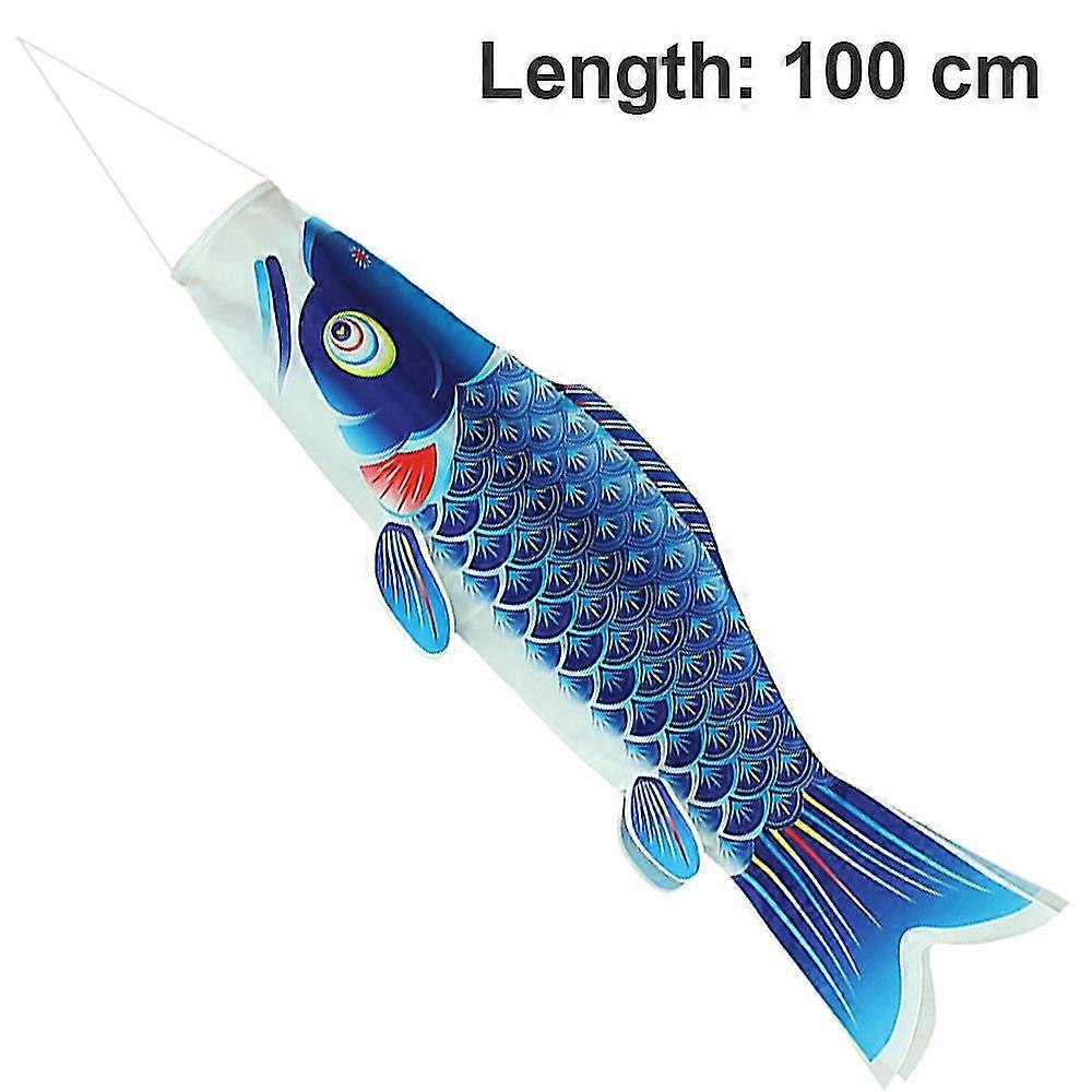 1 Stück Fisch-windsack, Karpfen-windsack, Fischflagge, Fisch-windstreifen, Hängende Außendekoration, Für Garten, Hinterhofdekoration (100 Cm)
