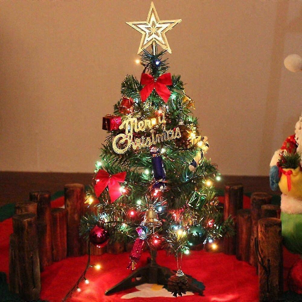 20"/50 Cm Tisch-weihnachtsbaum, Künstlicher Mini-weihnachtsbaum Mit Led-lichterkette Und Ornamenten (weihnachtsbaum)