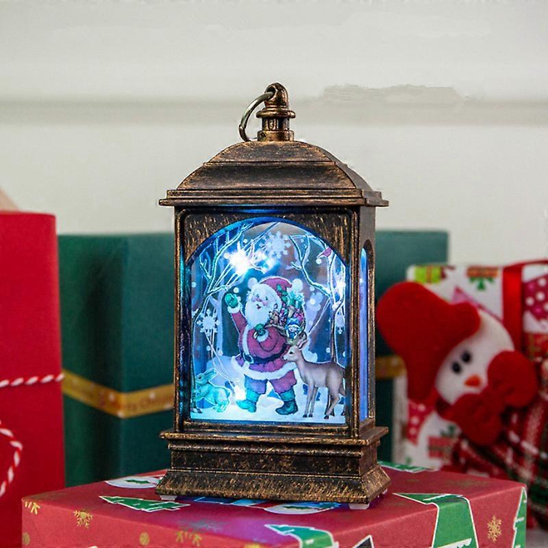 Batteriebetriebene, Beleuchtete Schneemann-laterne Mit Glitzerndem Wasser, Musik Und Weihnachtsdekoration Für Zuhause Und Als Geschenk, Schneemann-familie