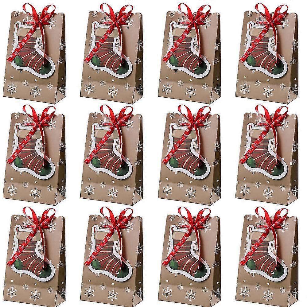 12 Weihnachtspapiertüten, Niedliche Und Modische Weihnachtsgeschenktüten