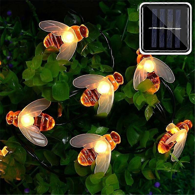 Neue Solarbetriebene Led-lichterkette Mit Niedlichen Honigbienen (20 Oder 50 Leds) Für Garten, Zaun, Terrasse Und Weihnachten