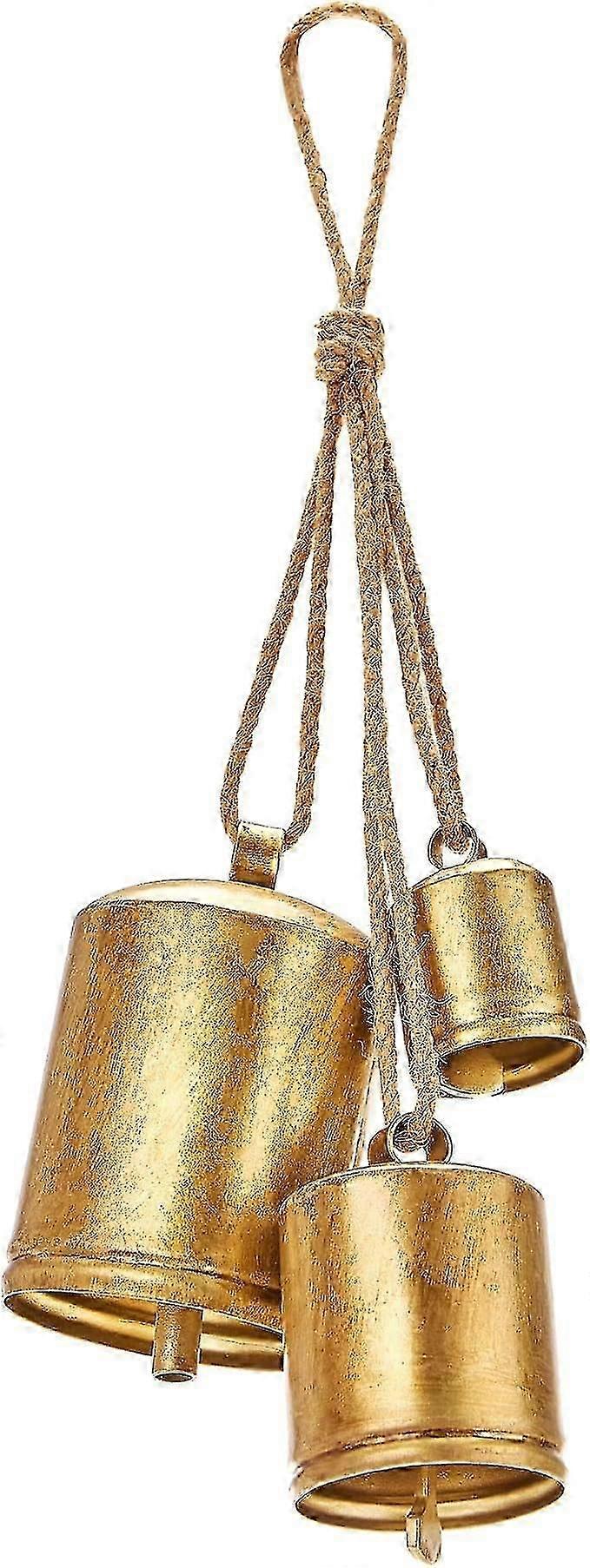 Rustikale Weihnachtsglocken Im Vintage-stil, Messing, Shabby Chic, 3er-set (messing), 36 Cm