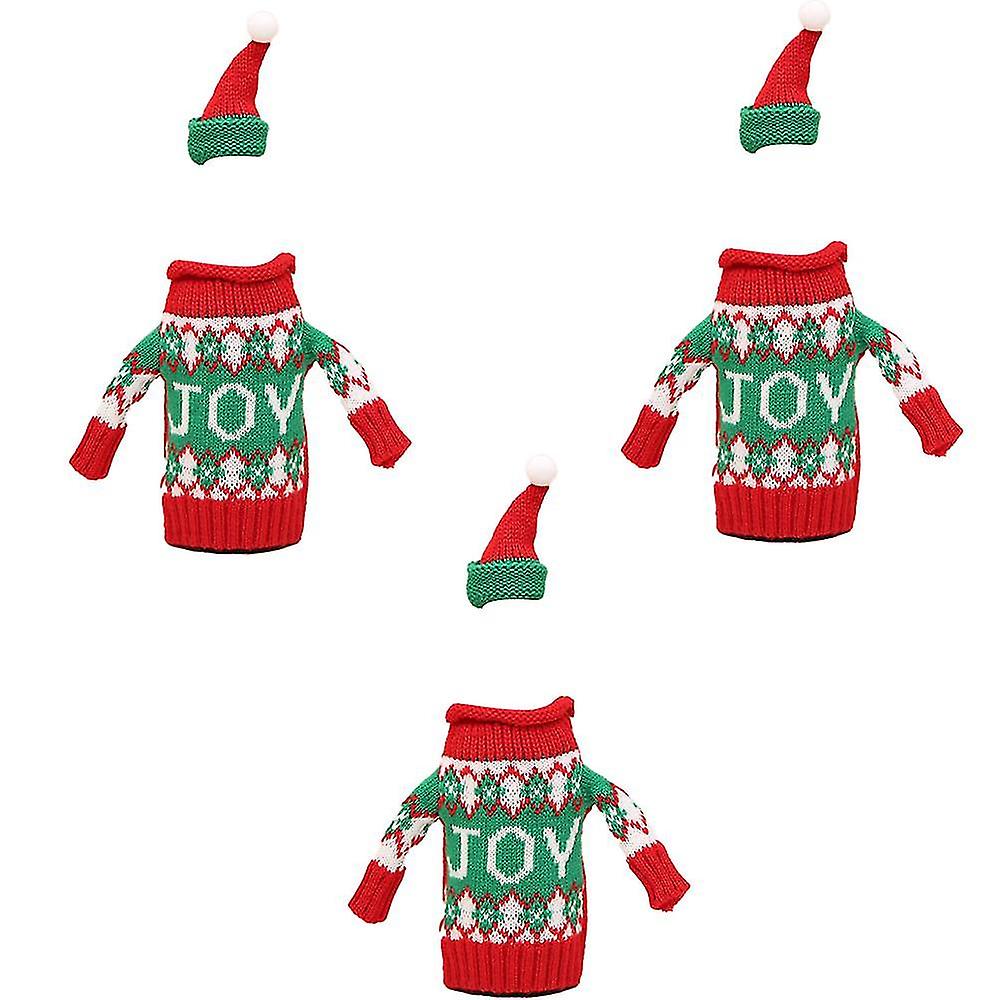 Weihnachtliche Weinflaschenhüllen, Festliche Weinflaschenhülle Mit Pullover Und Mütze