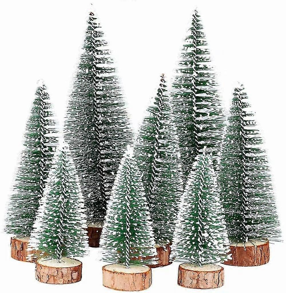8 Stück Mini-weihnachtsbäume In 3 Größen, Künstliche Miniatur-tannenbäume, Grüne Mini-weihnachtsbäume, Kleine Weihnachtsdekorationsfiguren 10/15/20 Cm