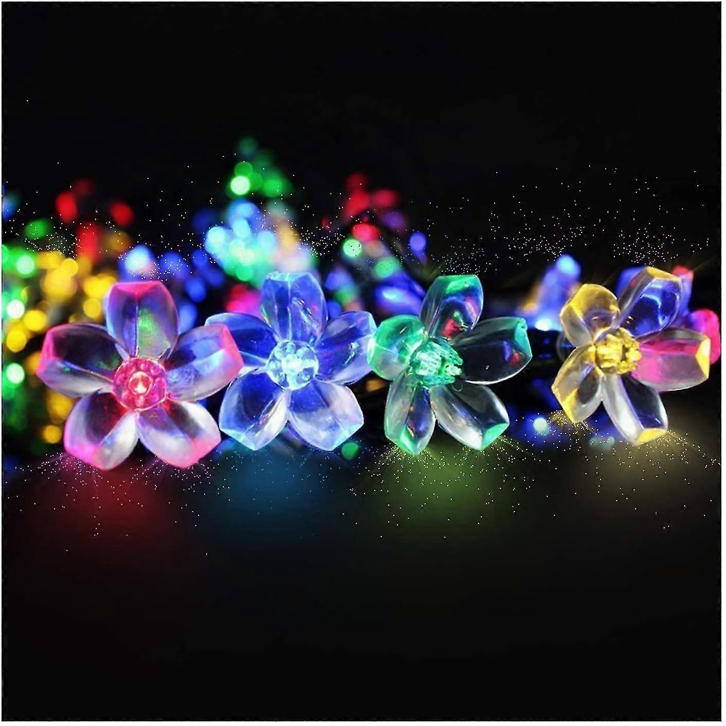 Solar-lichterkette Für Den Außenbereich, 6,5 M, 50 Led-blumenlichter Mit 2 Beleuchtungsmodi, Geeignet Für Weihnachtsbeleuchtung, Baum-, Garten-, Terrassen- Und Balkonbeleuchtung.