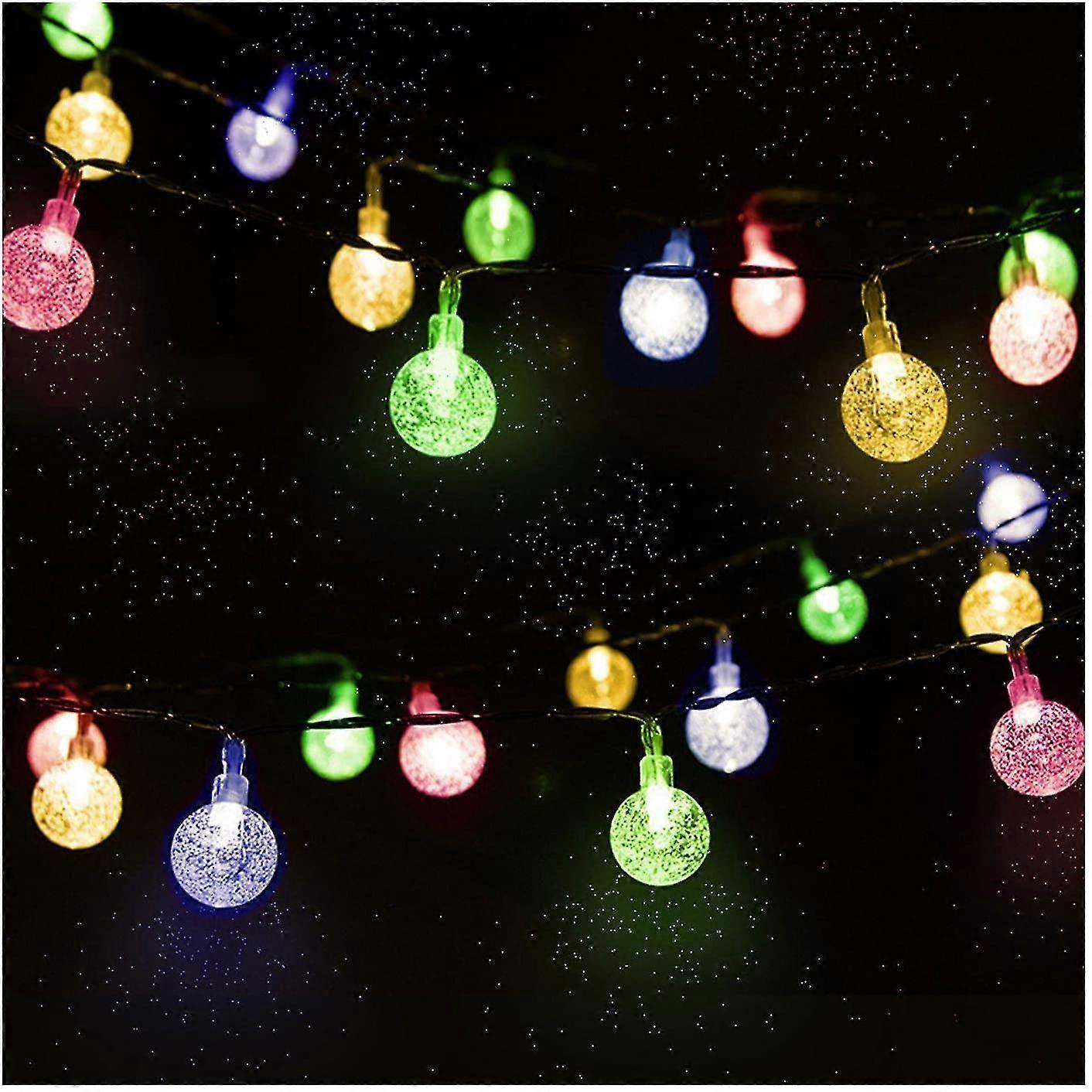 Solar-lichterkette Für Den Außenbereich, 4,5 M Lang, Mit 30 Led-kristallkugeln Und 2 Beleuchtungsmodi. Geeignet Für Weihnachtsbeleuchtung, Weihnachtsbaumbeleuchtung, Gartenbeleuchtung Und Terrassenbel
