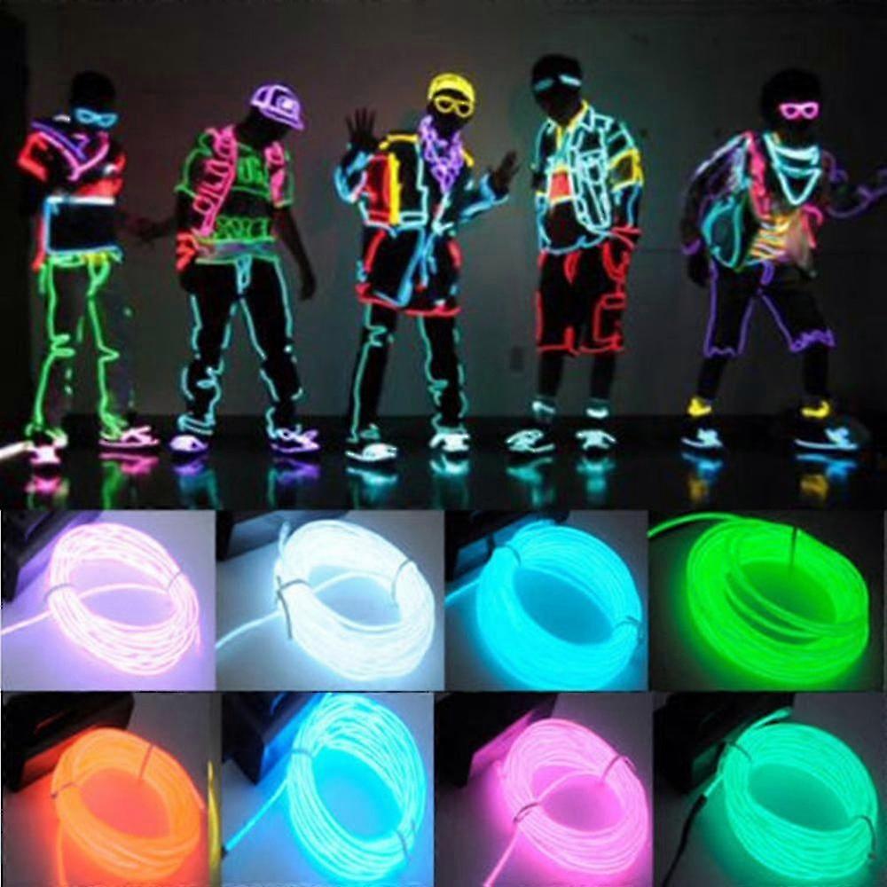 Led-neon-lichterkette Mit Drahtkabel Für Weihnachtsfeiern, Tanzpartys, Kostüme, Kleidung, Leuchtende Autobeleuchtung, Dekoration Für Kleiderbälle Und Raves (1 M/3 M/5 M)
