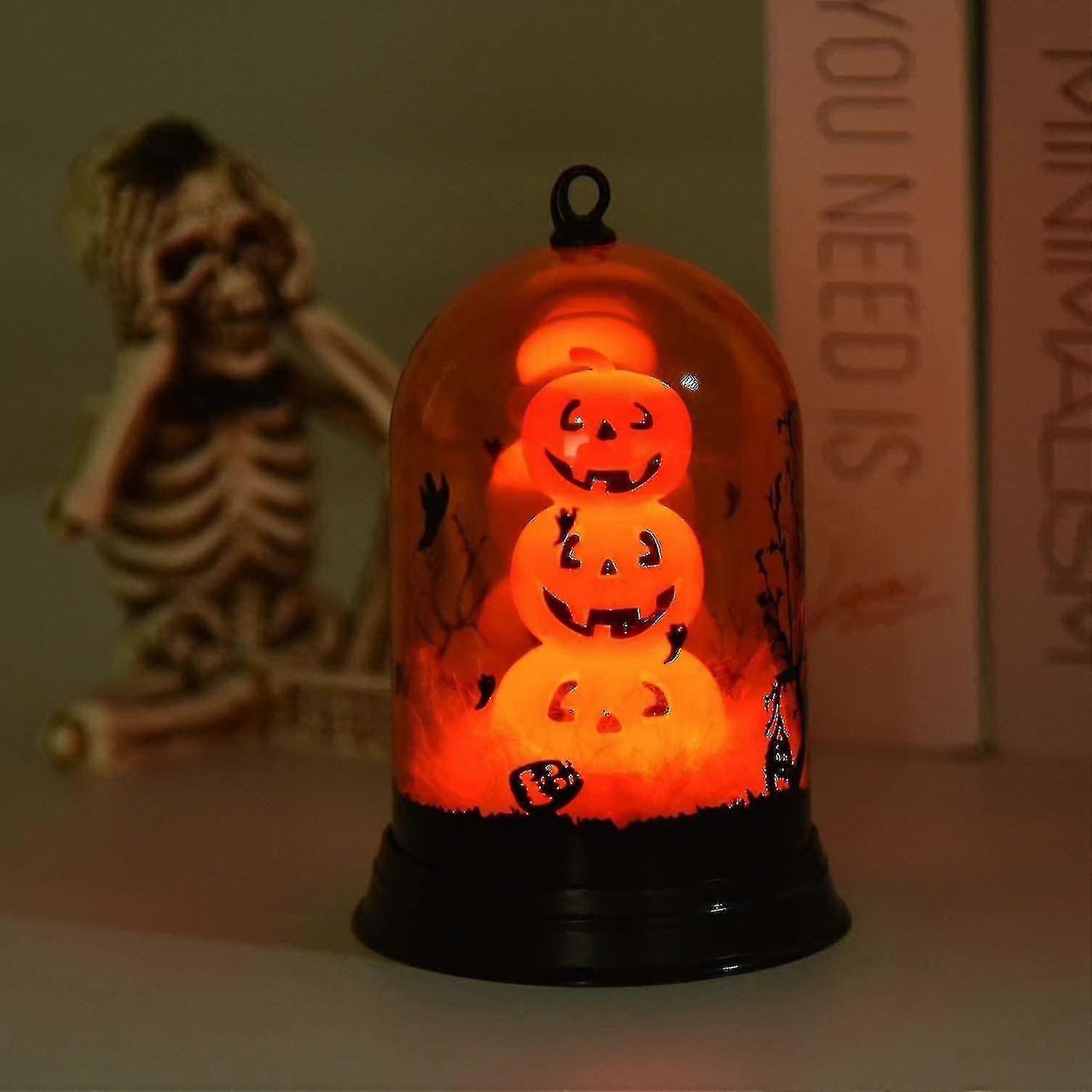 Halloween-dekoration Retro-kürbis-lampenschirm Mit Orangefarbenen Halloween-lichtern Für Zuhause (1 Stück)