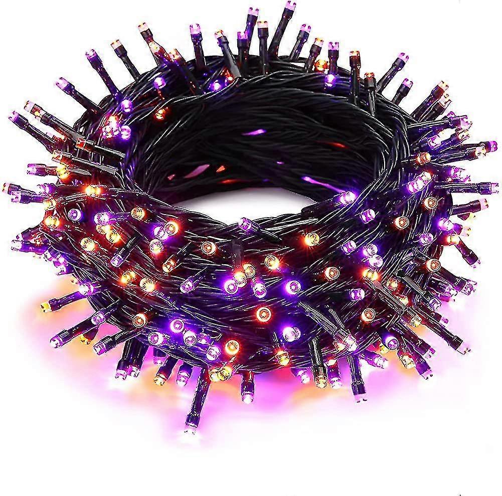 Halloween-lichterkette In Orange Und Lila, 20 M, 200 Leds, Für Den Außenbereich, Weihnachten