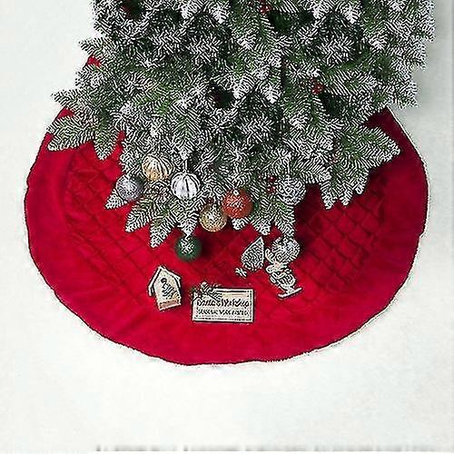 2 Stück Weihnachtsbaum-unterrock Aus Doppelt Kariertem Samt