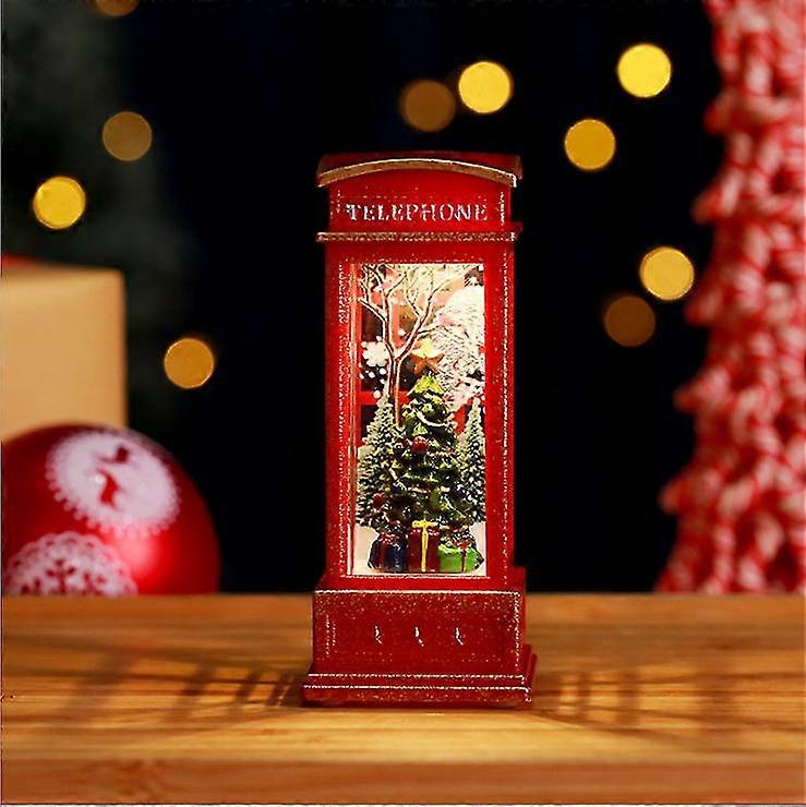 Weihnachts-schneekugel, Weihnachtsmann-laterne, Telefonzellen-tischdekoration, Geschenke
