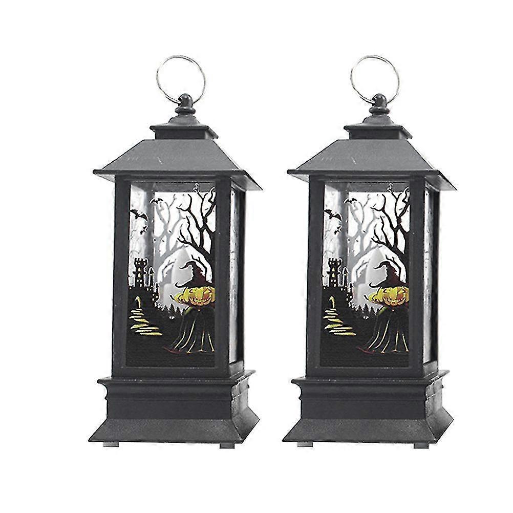 2 Stück Halloween-laternen-ornament, Hängelaternen, Dekorative Lampen-accessoires