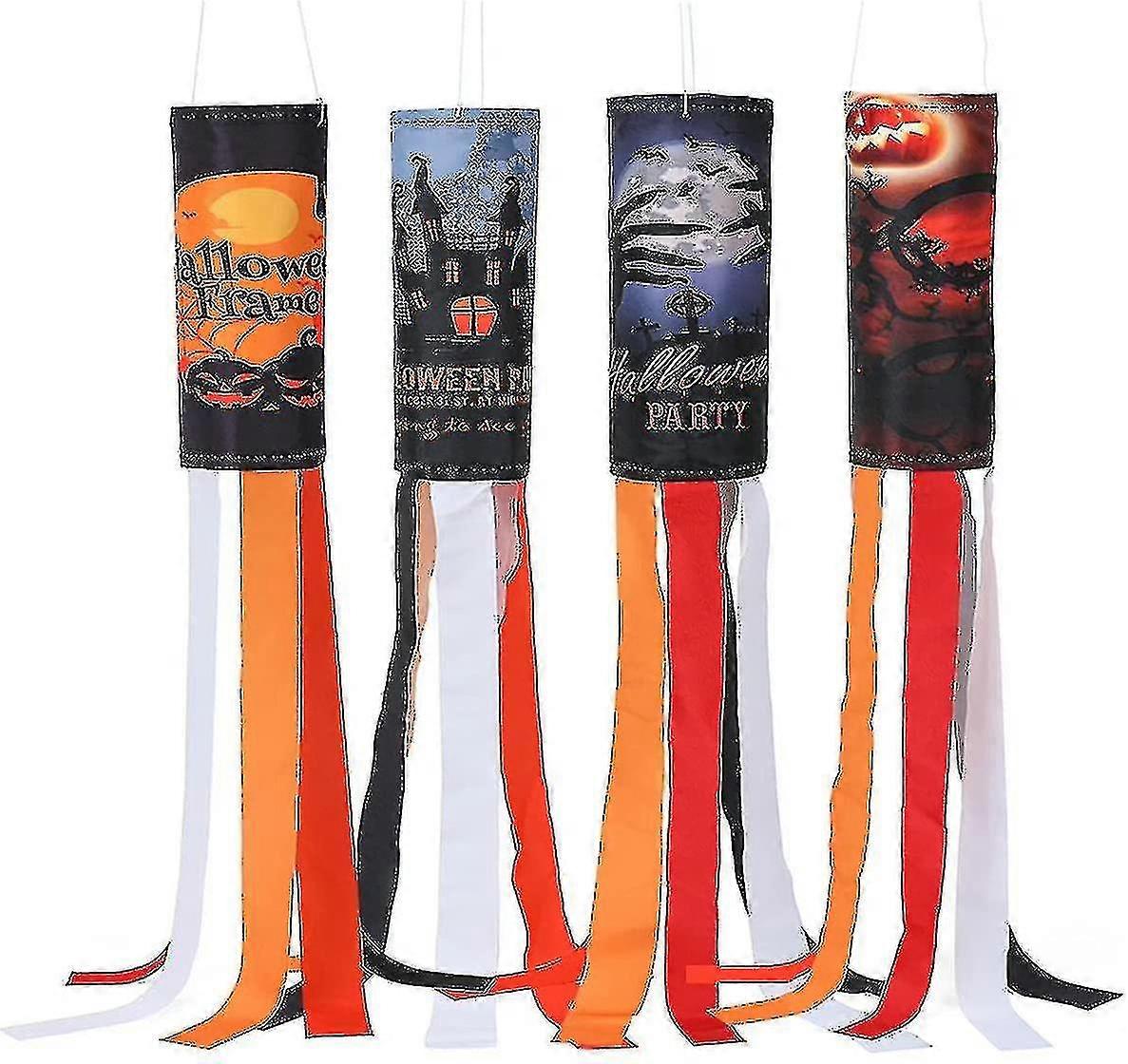 4er-pack Halloween-windsocken-fahnen Zur Dekoration Von Höfen Und Außenbereichen Zum Aufhängen