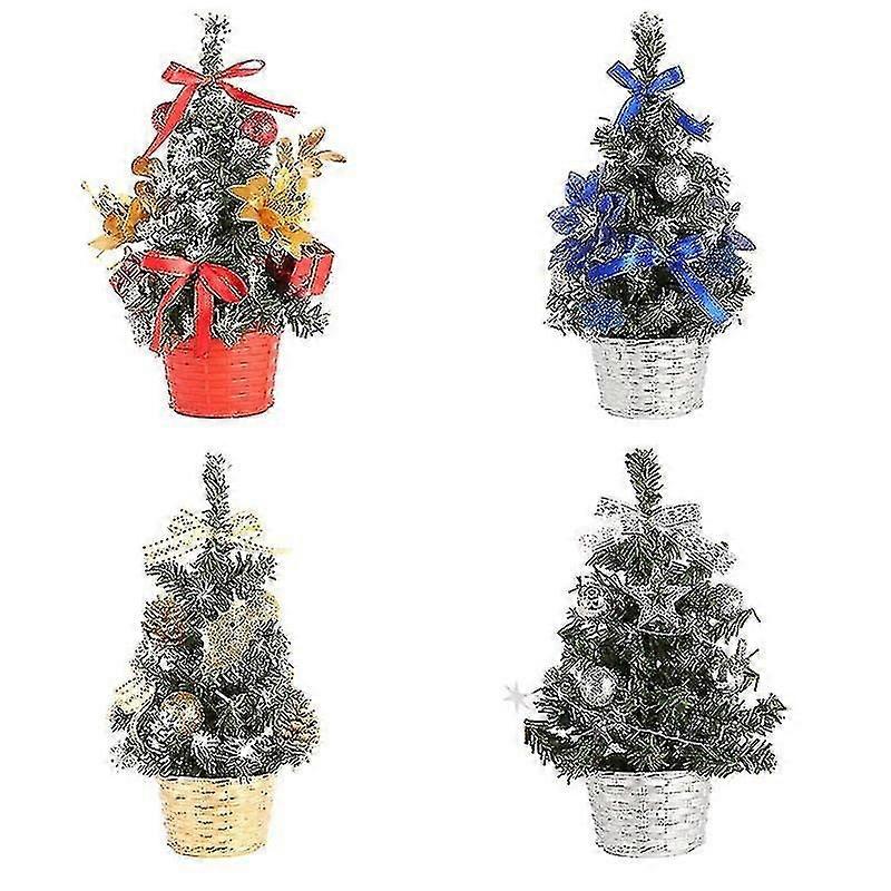 Mini-weihnachtsbaum Mit Schmuck, 4-teilig, Kleiner, 20 Cm Hoher Künstlicher Tischweihnachtsbaum (sv)