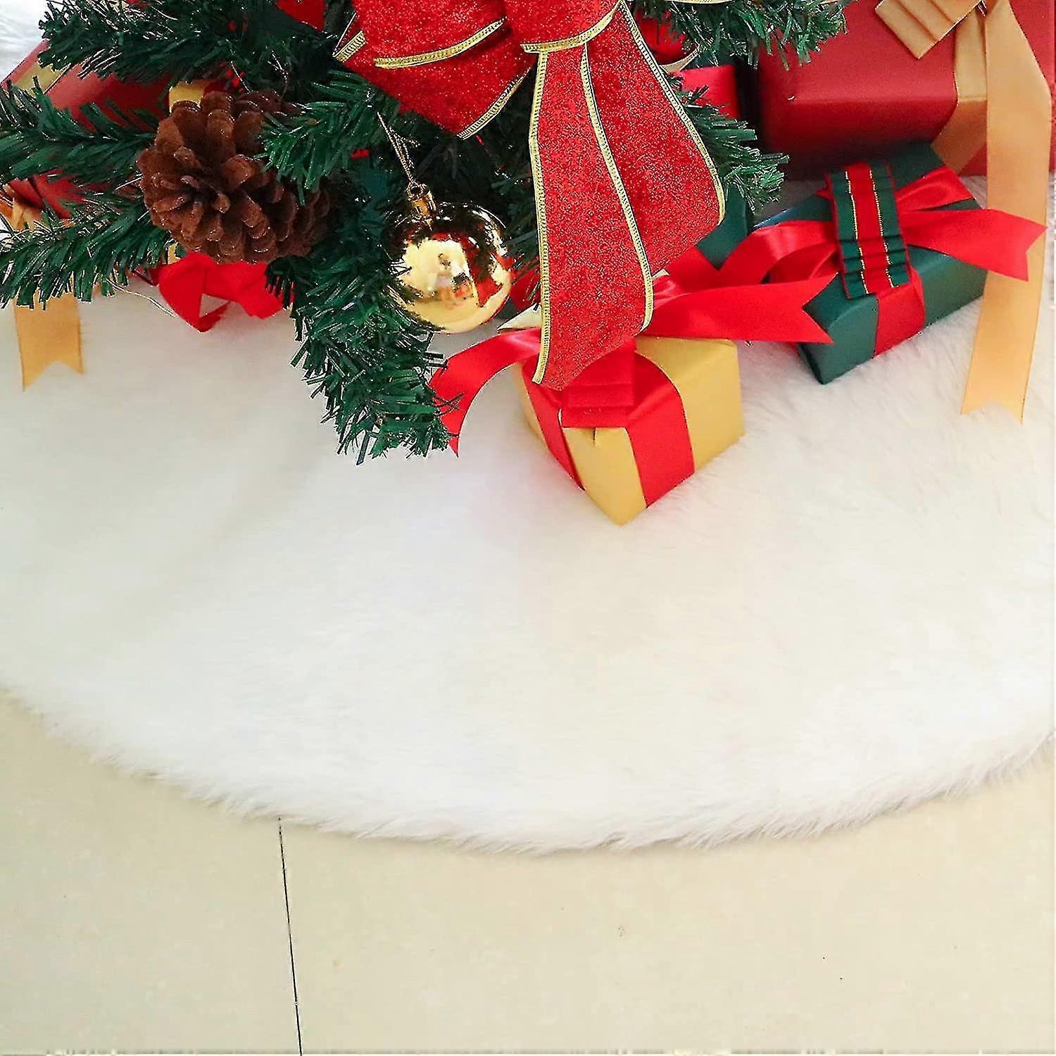 Dicke, Runde Weihnachtsbaumdecke (124 Cm Durchmesser), Weichweiß