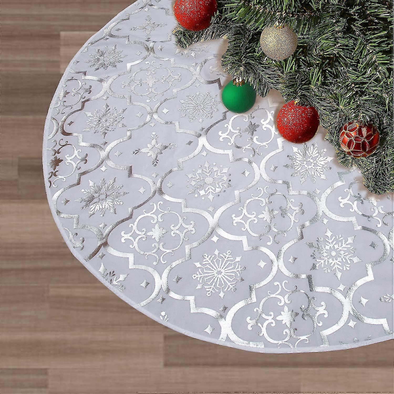 Weihnachtsbaumdecke 48 Zoll, Schneemuster, Große Weihnachtsbaumdecke