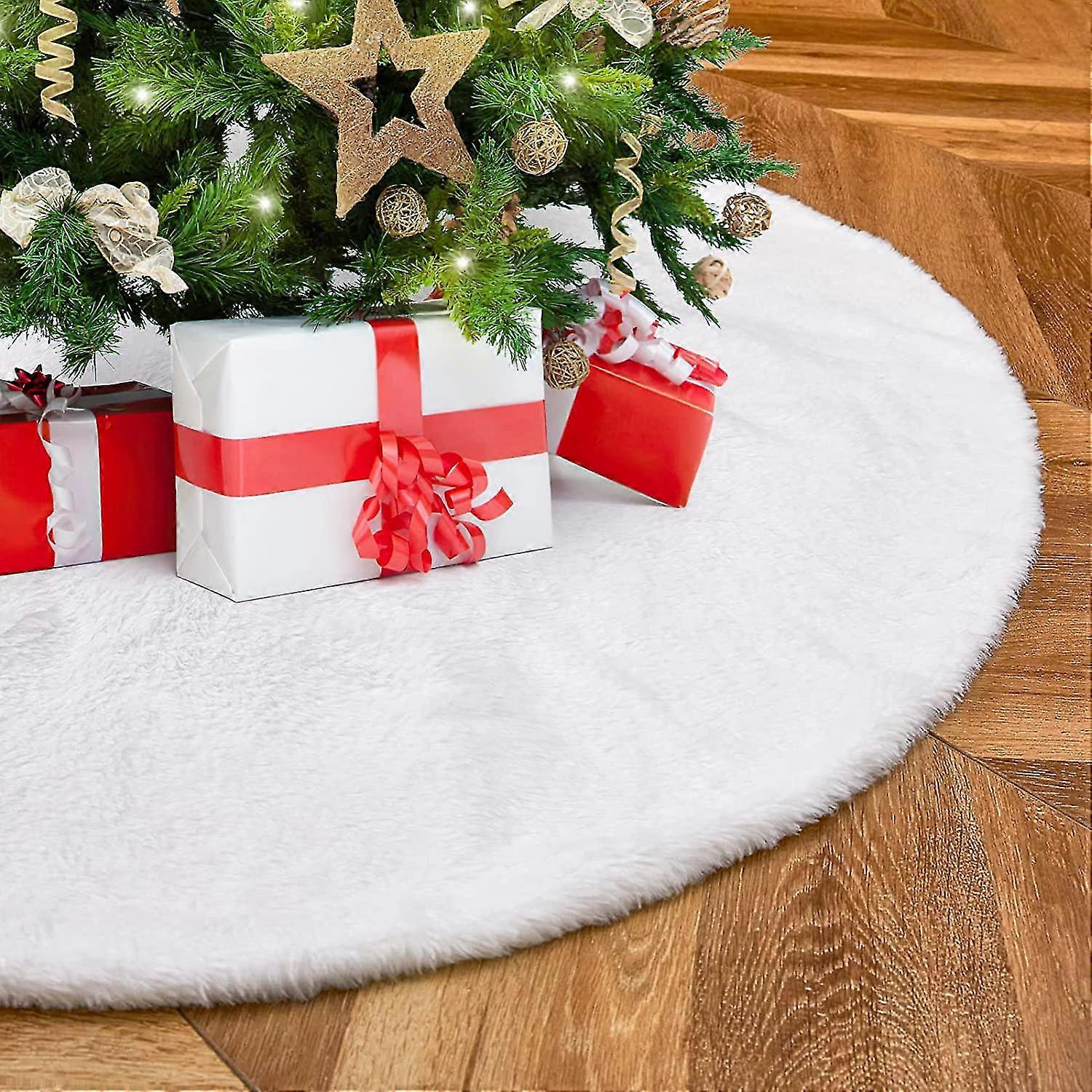Weihnachtsbaumrock 24 Zoll Baumrock Weihnachtsgeschenk Weißer Kunstfell-baumrock