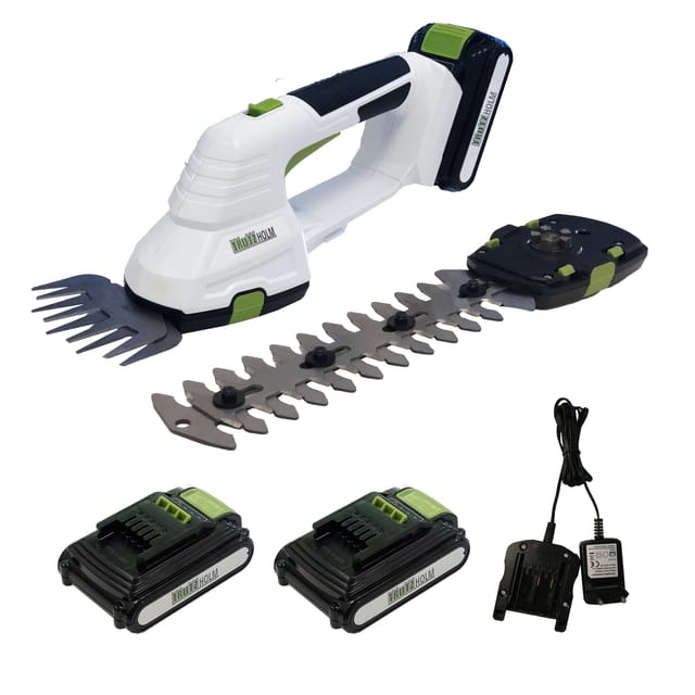 Akku Grasschere 2-in-1 inkl. 2.0Ah Akku 10 cm Gras- und 20 cm Strauchklinge Akku Rasenkantentrimmer 1